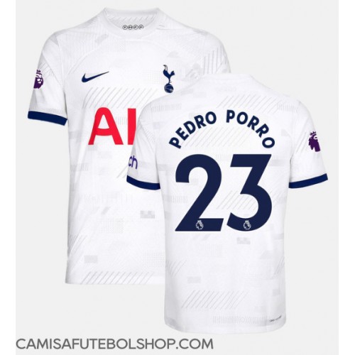 Camisa de time de futebol Tottenham Hotspur Pedro Porro #23 Replicas 1º Equipamento 2023-24 Manga Curta